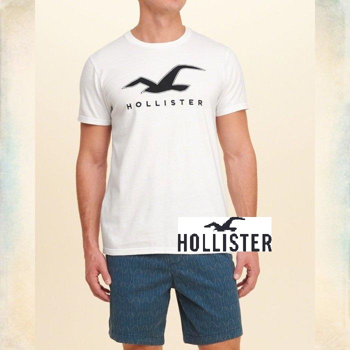 HCO Hollister co.Applique Logo Graphic Tee經典款海鷗貼布短T白 蝦皮購物