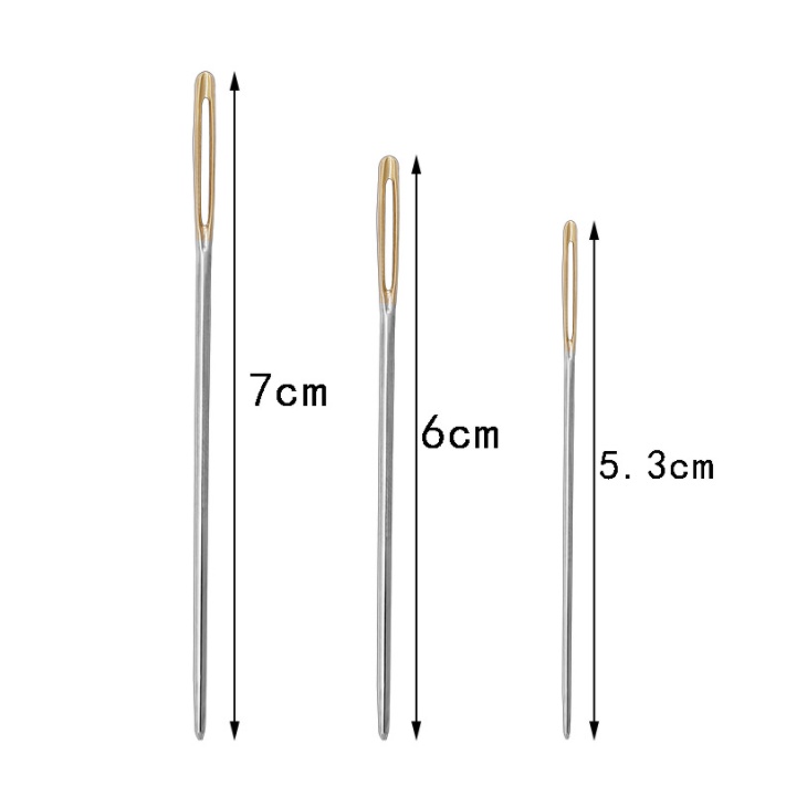 【縫紉王】黃卡 金屬 大眼針 3入組（5.3、6、7cm）大眼針 銀尾針 縫線針 針 多功能針 手縫針 毛線針 金尾針 | 蝦皮購物