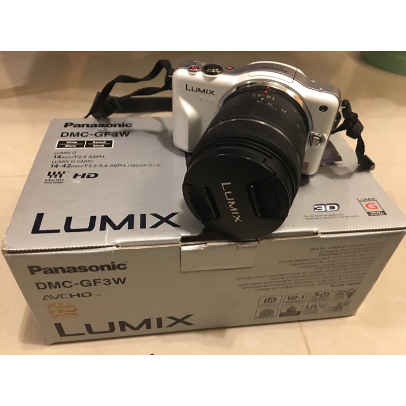 9成新Panasonic DMC-GF3W 白色類單眼相機| 蝦皮購物