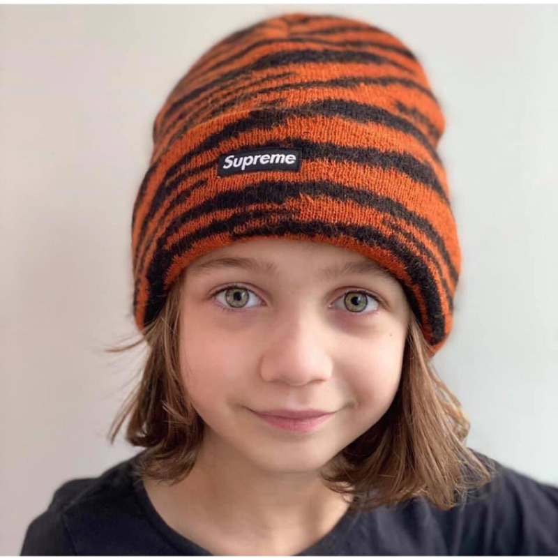 Supreme Mohair Beanie Tiger Stripe-