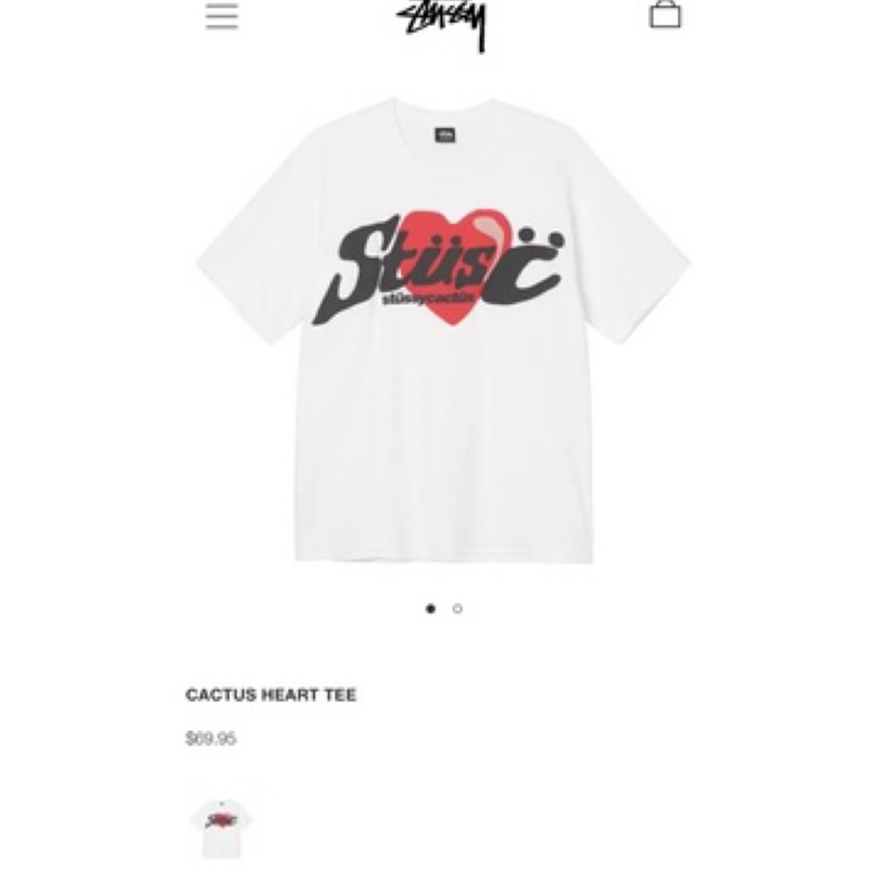 Stussy cactus discount heart tee black