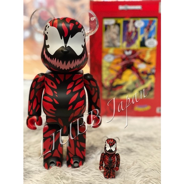 日本官方全新正品 庫柏力克 Bearbrick Be@rbrick Carnage 血蜘蛛 屠殺 蜘蛛人 猛毒 400%