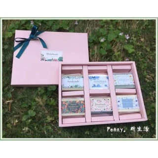 E-5069六入天地盒粉紅玫瑰壓紋天地蓋禮盒 天地盒包裝盒 粉紅色手工皂盒 手工皂禮盒