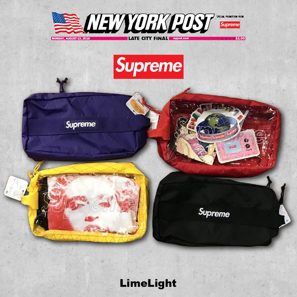 ☆LimeLight☆ 2018 F/W Supreme 45th Utility Bag 透明包黑/紫/黃/紅