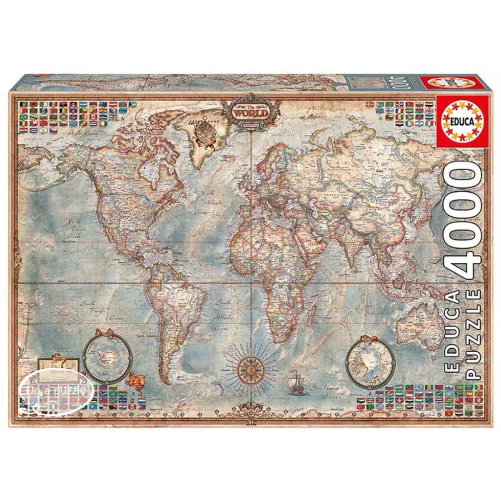 EDUCA 行政世界地圖1000 1500 4000片西班牙進口拼圖雷諾瓦| 蝦皮購物