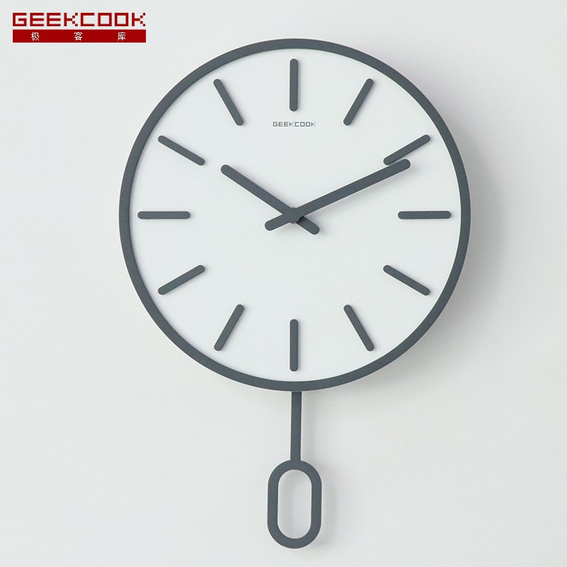 GEEKCOOK 極客庫 簡約北歐家用掛鐘靈動時刻現代簡約風格木質時鐘新款創意鐘居家裝飾客廳牆壁掛飾時鐘掛鐘 | 蝦皮購物