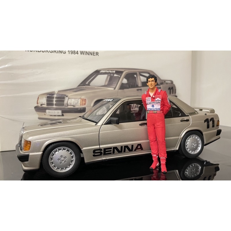 全新未拆封) AUTOart 1/18 MERCEDES-BENZ 190E 2.3-16 SENNA 11號車