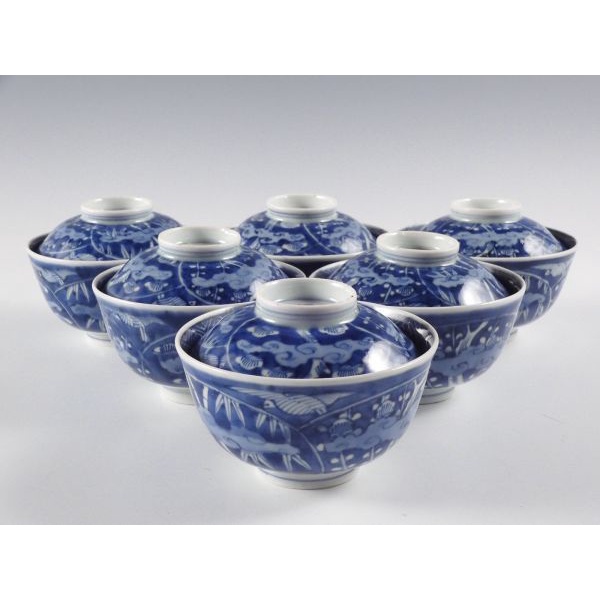 古伊万里 丸寿文 染付 蓋茶碗 10個 [B31378] 古伊万里 丸寿文 染付 蓋茶碗 10個 [B31378] - メルカリ