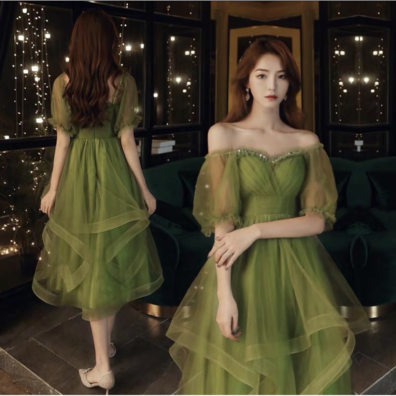 晚宴服/晚禮服/宴會小禮服 兩穿氣質裙擺波浪剪裁禮服 | 蝦皮購物