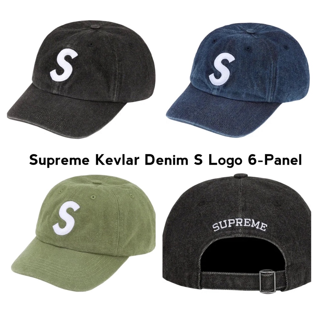 全新正品 2022 S/S 春夏 現貨Supreme Kevlar Denim S Logo 6-Panel 老帽彎帽簷