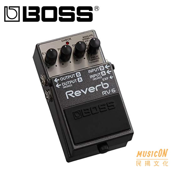 民揚樂器】效果器Boss RV-6 數位殘響Digital Reverb 公司貨保固一年RV6