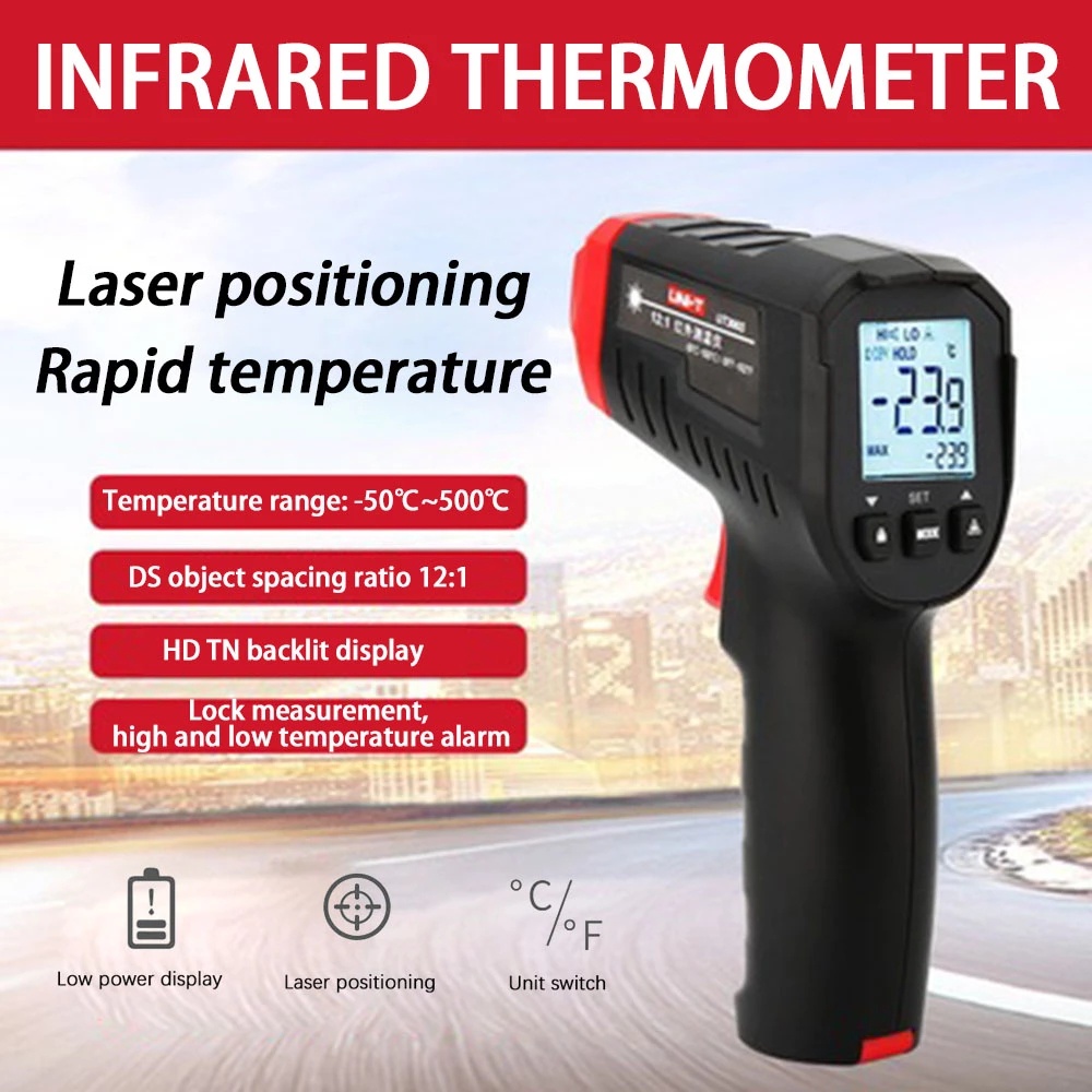 Uni-t 數字溫度計 UT306S UT306C 非接觸式工業紅外激光溫度計溫度槍 Tester-50-500 | 蝦皮購物