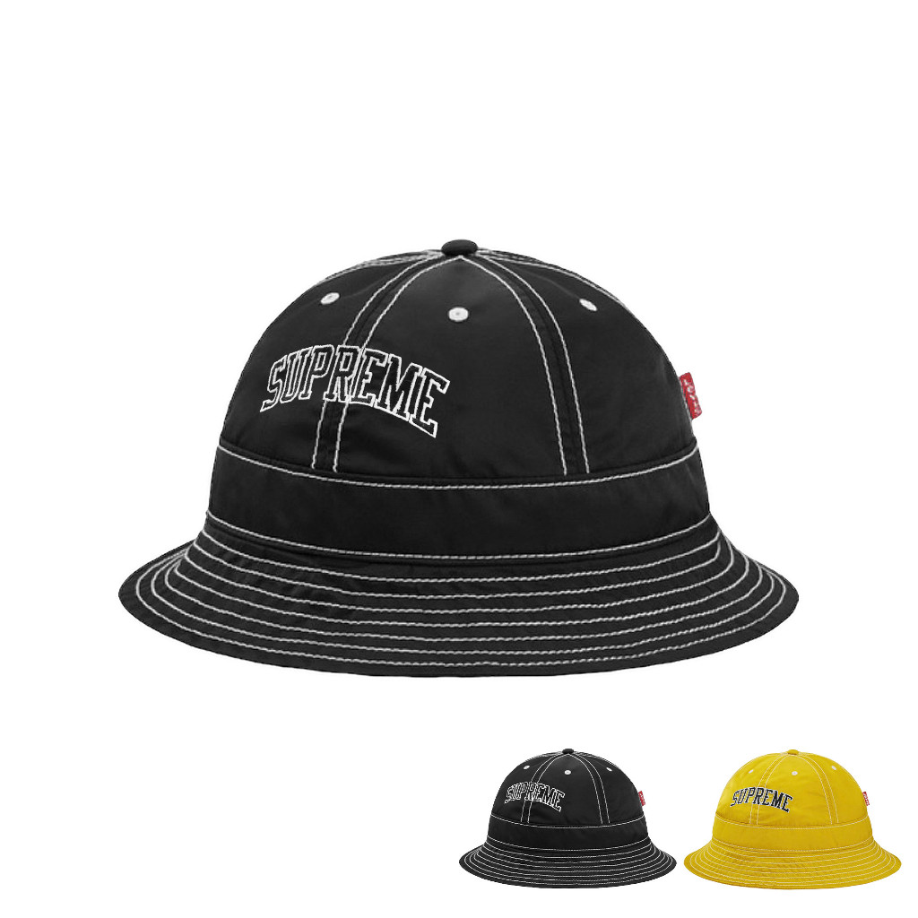 SUPREME X LEVIS 鐘型帽LEVIS NYLON BELL HAT 黑/黃限量聯名款【TCC