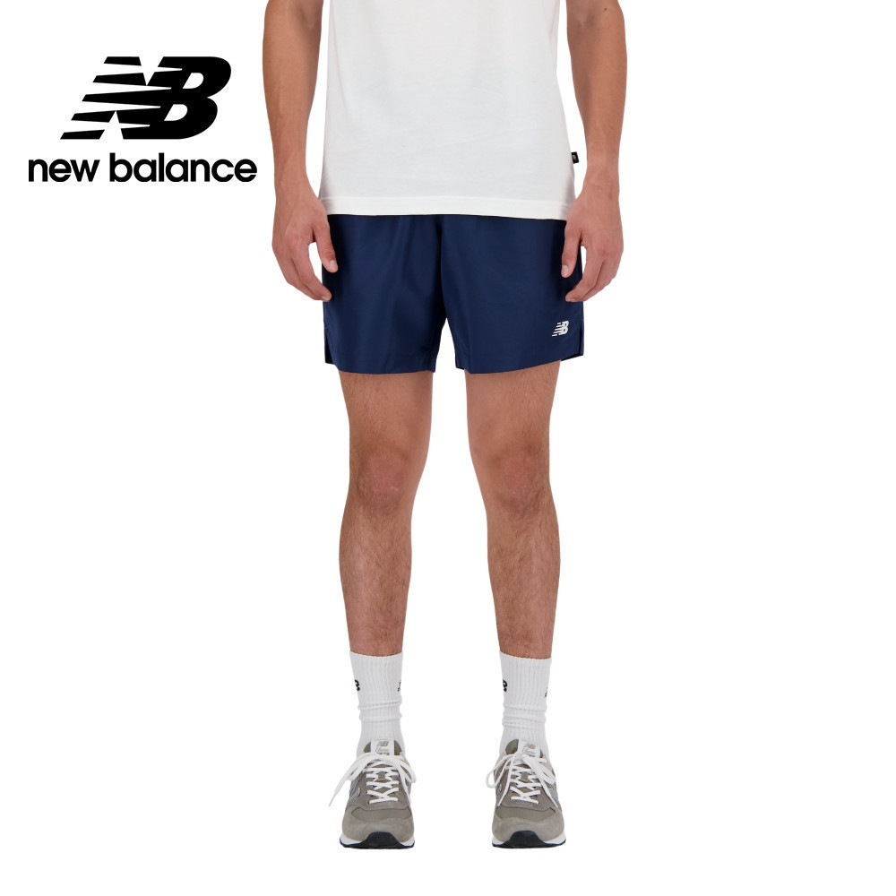 【New Balance】 NB 褲口開衩平織短褲_男性_藍色_MS41501NNY | 蝦皮購物