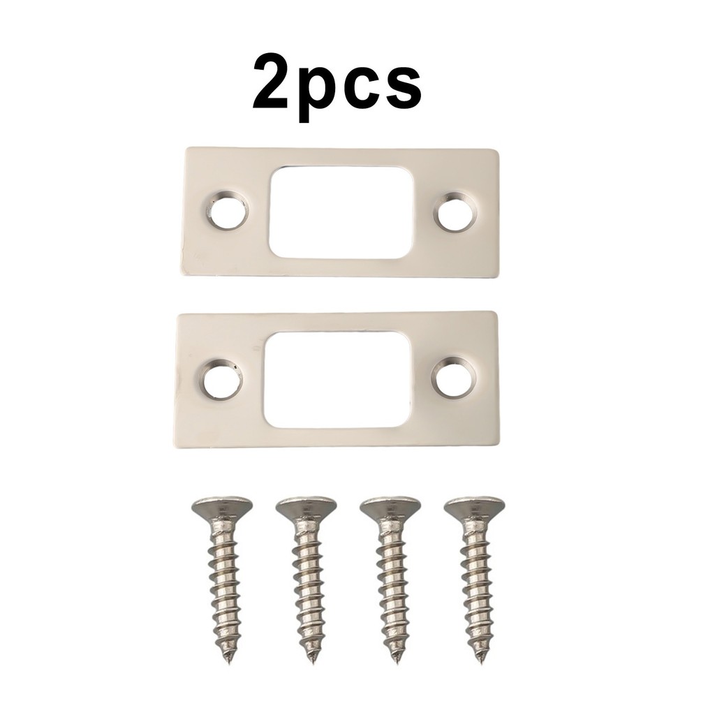 [ES] Lock Deadbolt Strike Plates 2 件打擊板門背板不銹鋼 | 蝦皮購物