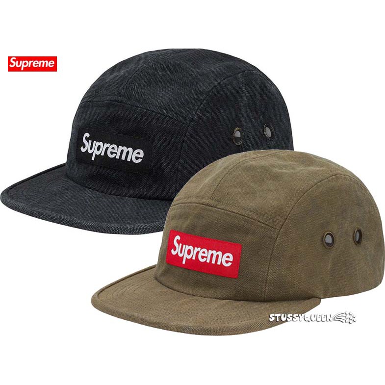 全新正品2019 秋冬FW 現貨Supreme Washed Canvas Camp Cap Box五分割帽