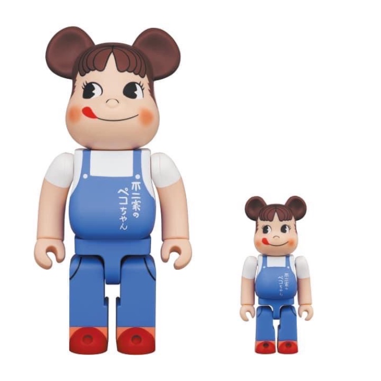 BE@RBRICK PEKO THE OVERALLS GIRL 不二家工裝奶妹400% 100