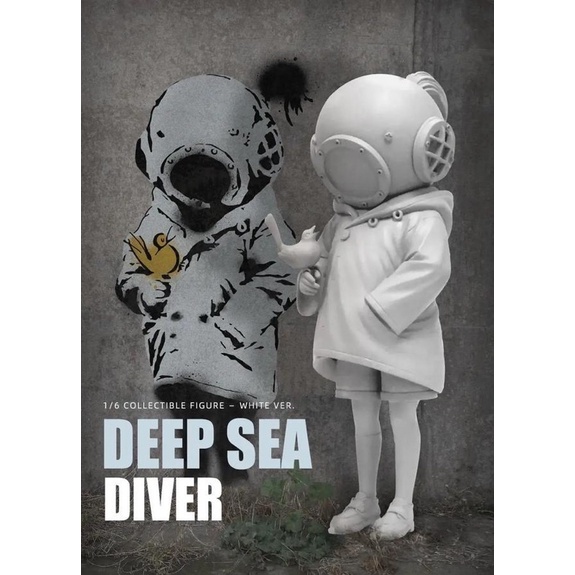 同款班克西Banksy 深潛者「DEEP SEA DIVER」復刻翻玩潛水小女孩擺件
