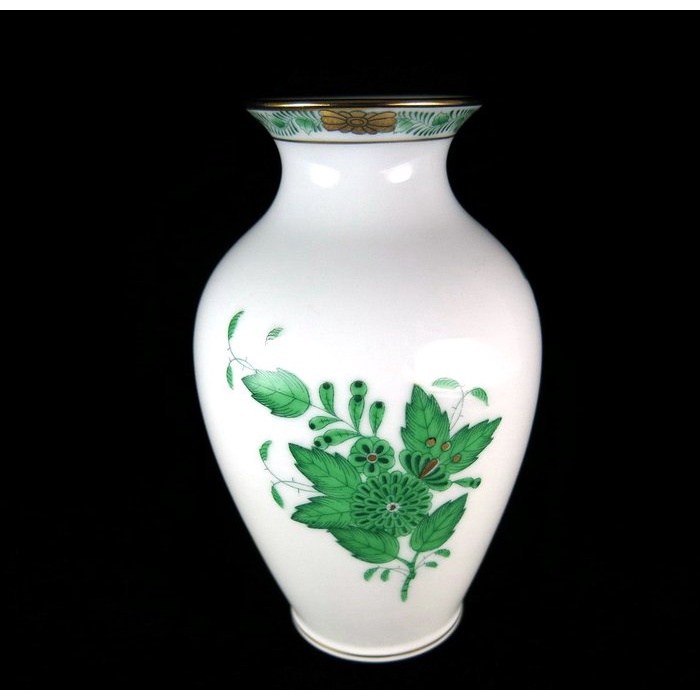 匈牙利國寶Herend 手繪綠色中國之花花瓶-B | 蝦皮購物