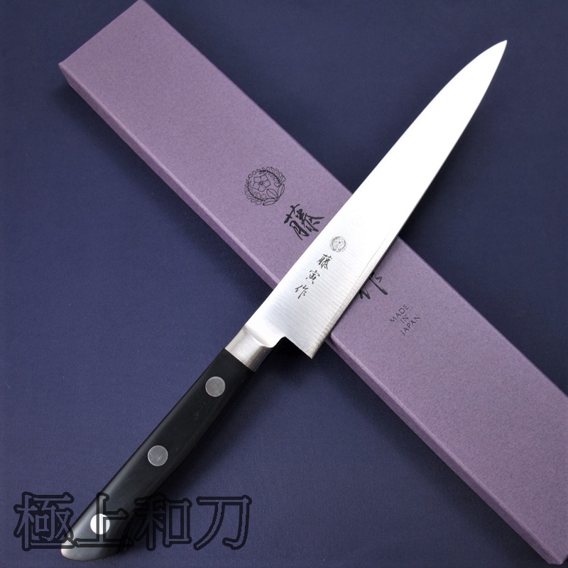 日本進口菜刀】藤寅作水果刀小刀DP不鏽鋼VG10 強化木柄120mm 150ｍｍ