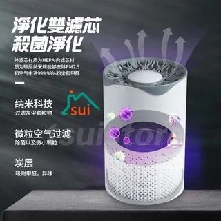 LED 紫外線殺菌 負離子空氣淨化器 清淨機空氣乾淨器過濾器 新房除甲醛去除異味PM2.5消毒殺菌空氣淨化器