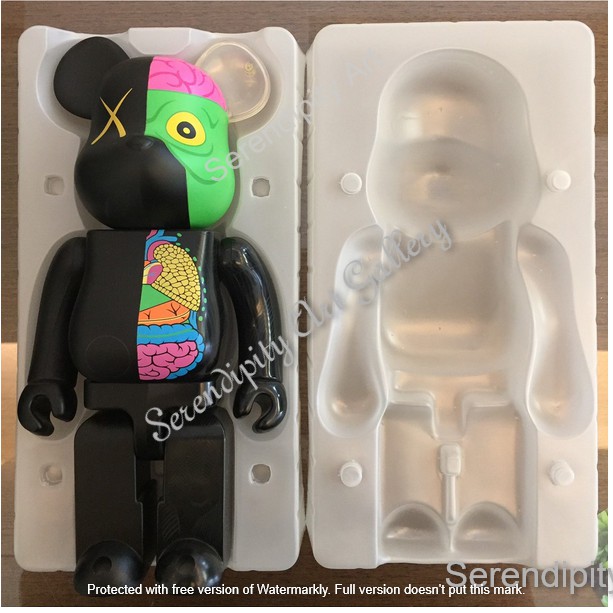 Be@rbrick X KAWS 半剖(黑) 400% 極精品 限量500件