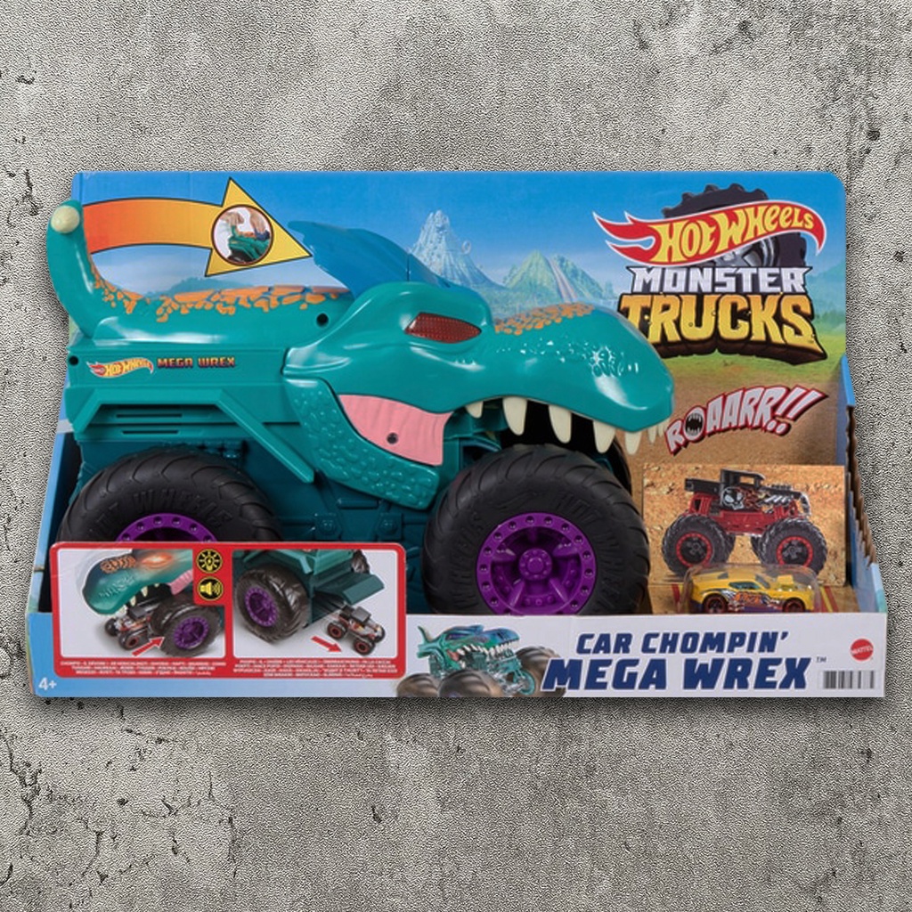 HOTWHEELS 風火輪MONSTER TRUCK CHOMPIN MEGA-WREX 瘋狂吞食怪獸大腳車