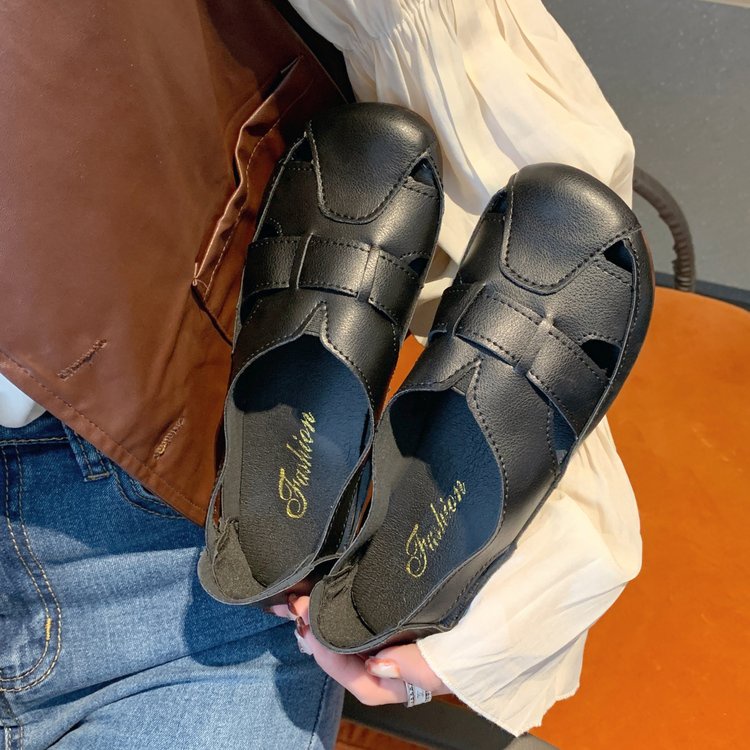 夏日牛仔抽褶涼鞋