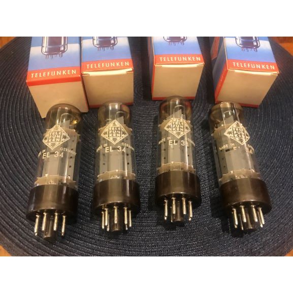 ⭐︎ハチミツ⭐︎TELEFUNKEN EL34/6CA7 4本セット クアッド RFT EL34 6CA7 Thin Base O getter, tested NOS Matched Quad | eBay