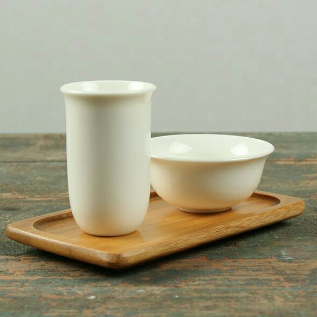 現貨『免運費』品茗杯雙杯托長方形茶杯托扣杯聞香杯飲杯長杯墊高