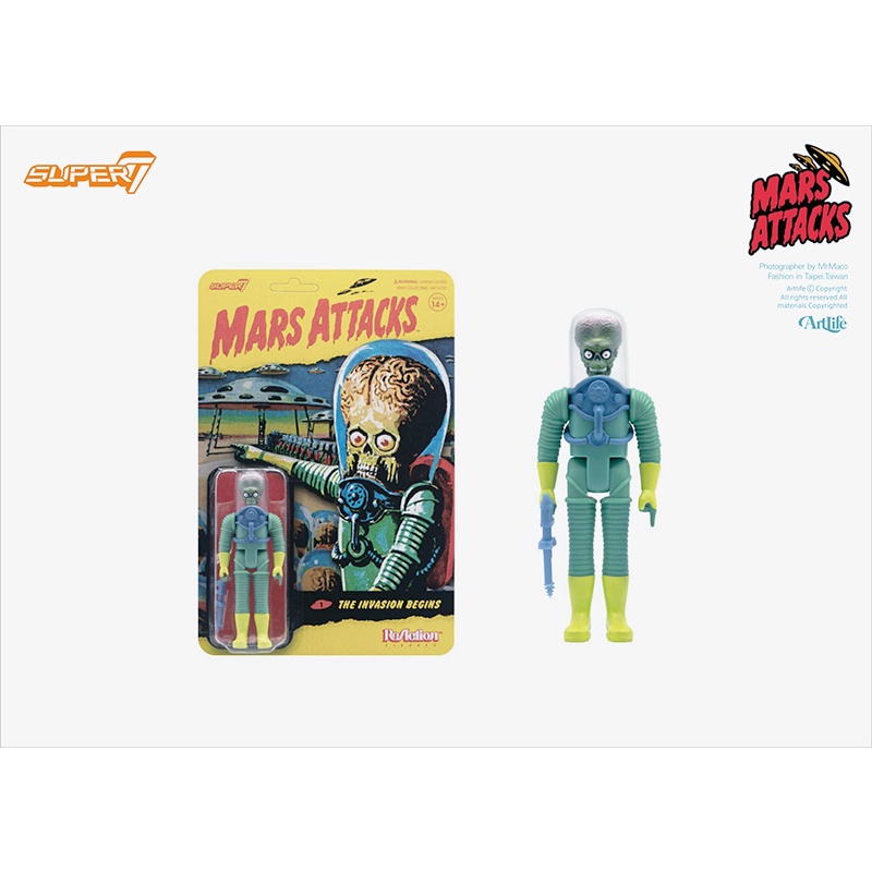 Super7 Mars Attacks Figura Da Collezione 9,5 Cm - The Invasion Begins Glow, Edizione Luminescente, Licenza Ufficiale