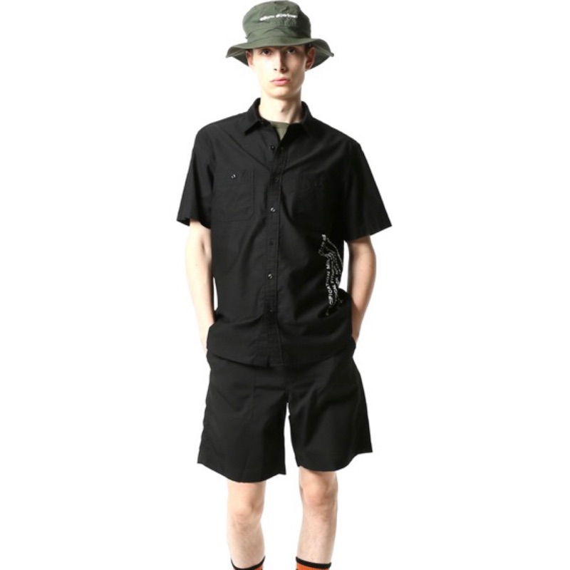 全新uniform experiment FATIGUE SHORTS UE閃電藤原浩夏季短褲 wtaps尼龍黑色防潑水