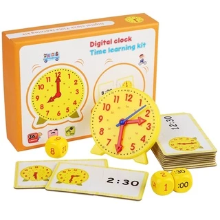 時鐘桌遊 時鐘 卡片 骰子套裝組 時鐘桌遊 學習鐘 時鐘學習 時間學習 時間卡片