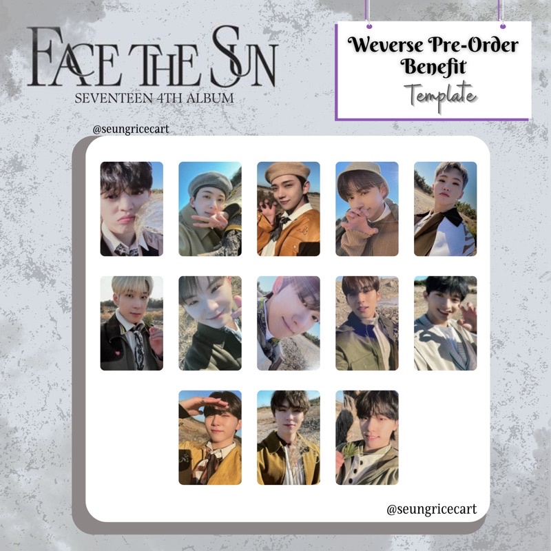 SEVENTEEN 4TH ALBUM FACE THE SUN wvs shop 預購特典 淨漢E 請詳閱描述再下單