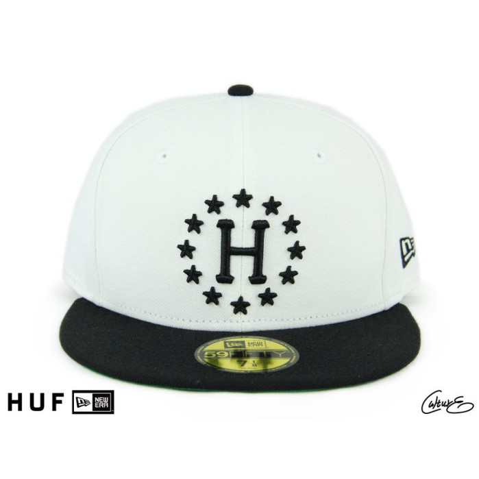 NEW ERA X HUF 星星H圓圖白帽黑帽沿全封美國品牌聯名系列【Culture