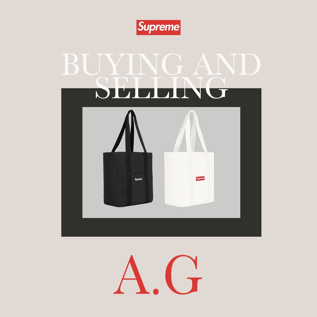 《A.G代購》 Supreme 20FW Week5 Canvas Tote Box logo 帆布托特包 黑、白