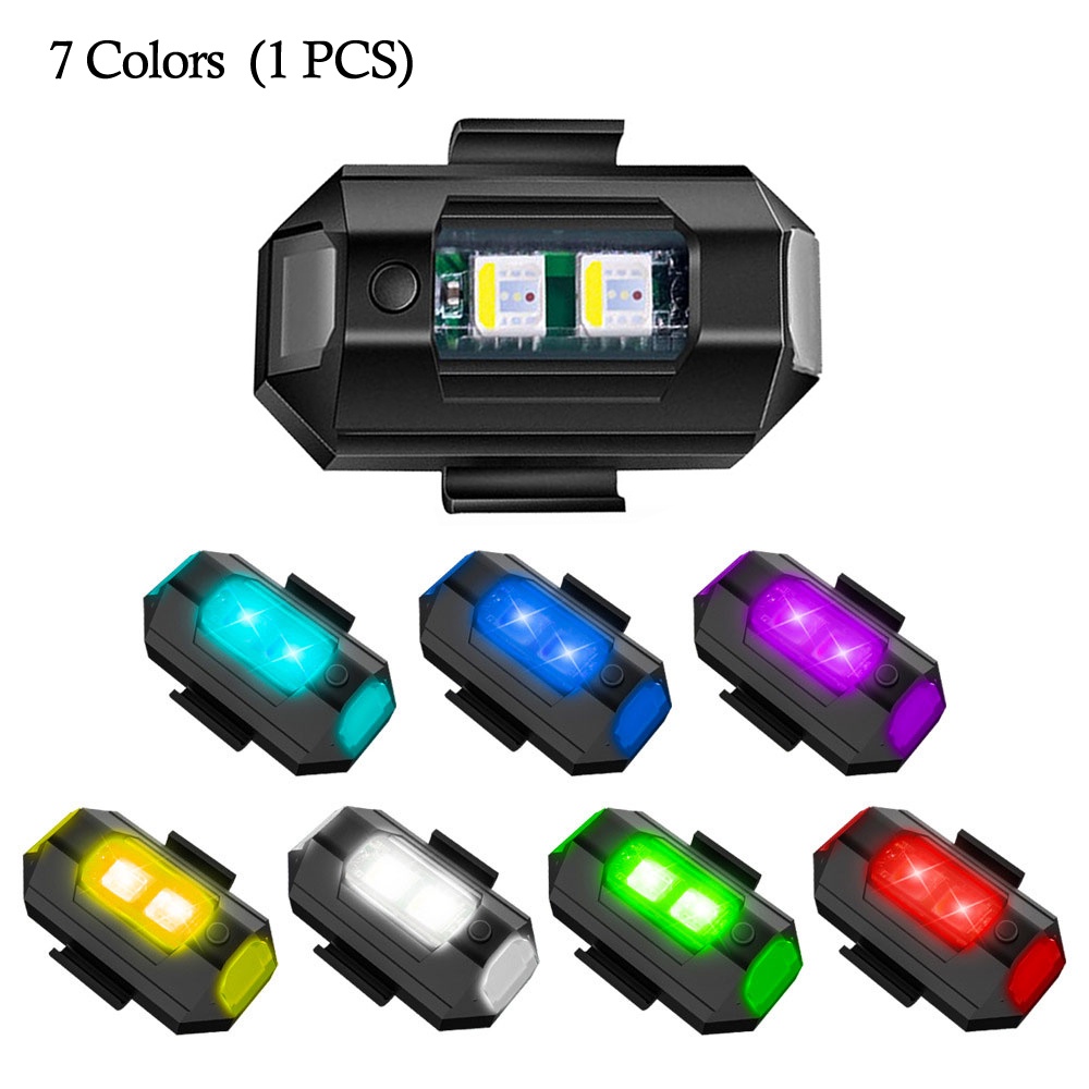 1 件 7 色無人機頻閃燈 USB LED 防撞自行車尾燈/模型飛機夜間飛行迷你信號閃爍警示燈 | 蝦皮購物