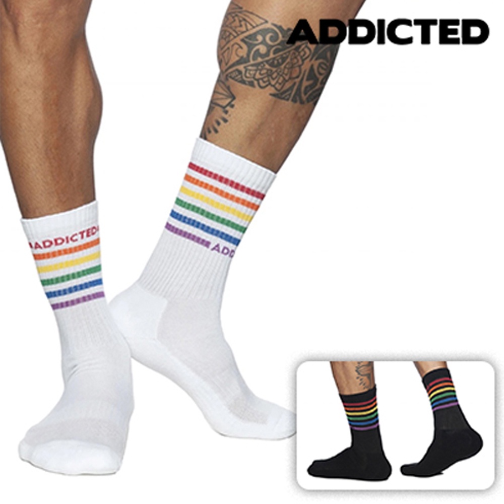 Addicted 彩虹襪子2色AD RAINBOW SOCKSS AD838【哈利男孩】