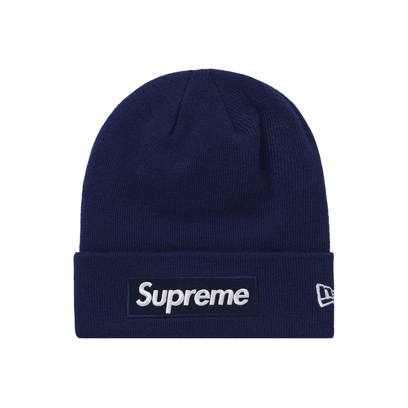 FLOMMARKET] Supreme x New Era FW21 Box Logo Beanie 毛帽深藍| 蝦皮購物