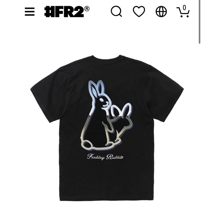 日本#FR2 Metallic color Icon Tee 潮流滑板 小白兔 兔子 色情兔 短袖T恤 銀色線條 嗚嗚