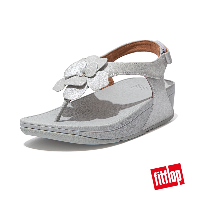 FitFlop】女/ 麂皮花朵後帶涼鞋12-12392 - 銀色(US5) | 蝦皮購物