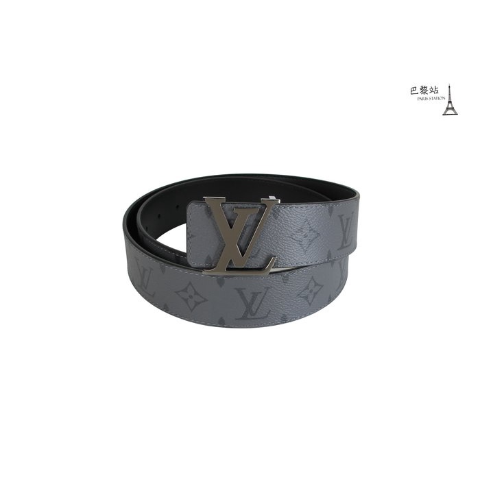 【巴黎站二手名牌專賣店】＊全新現貨＊LV 路易威登 真品＊M9043U INITIALES 經典黑花紋釦式皮帶(90) | 蝦皮購物