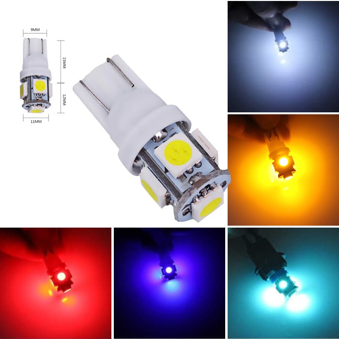 Светодиод T10-12 V 1 SMD красный повторит  габарит б/цок (2шт)