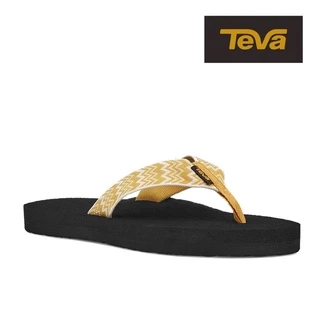 【TEVA】女 Mush II 經典織帶夾腳拖鞋雨鞋水鞋-波浪蜂蜜金 (原廠現貨)