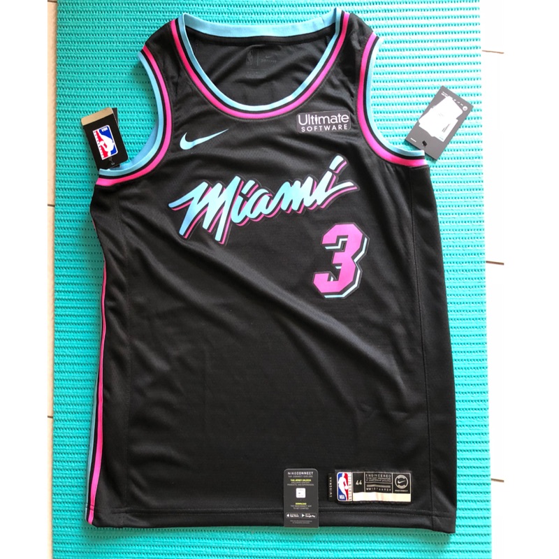 Nike 邁阿密熱火隊Miami heat Dwyane wade 閃電俠偉德南灣城市版球衣S