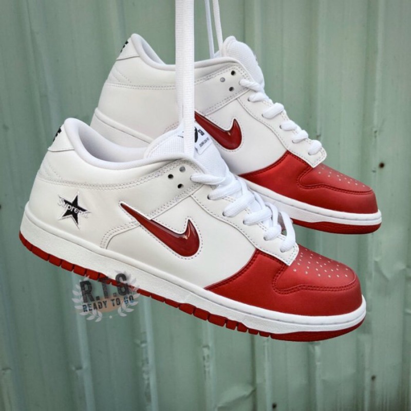 RTG】NIKE DUNK SB X SUPREME 白紅紅頭聯名星星現貨男鞋CK3480-600