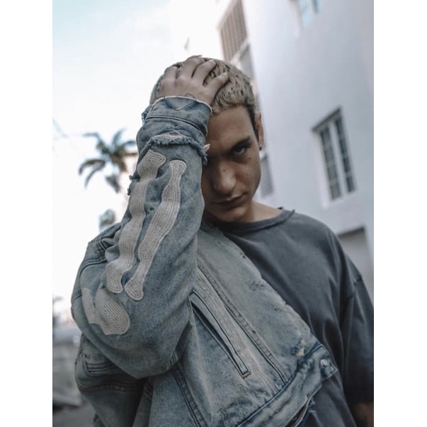 Fabnorm現貨出清]MNML LA Mnml Skeleton Sherpa Trucker骷髏水洗牛仔