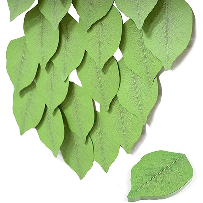 葉子便籤紙便簽板, 創意模擬樹葉紙粘墊, 便箋, 便箋, 自拍棒 (50 頁 / 套) 蝦皮購物