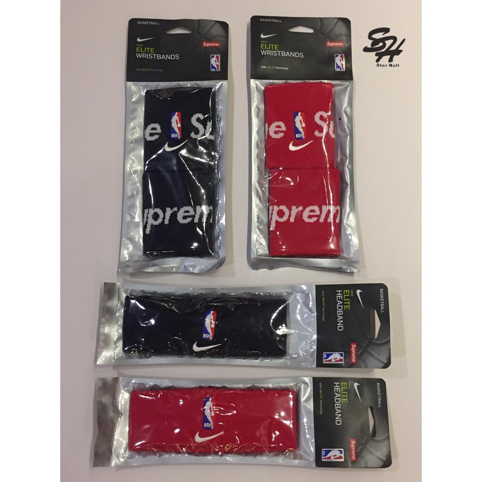 2019SS SUPREME x NIKE x NBA HEADBAND 聯名頭帶護脘黑/紅| 蝦皮購物