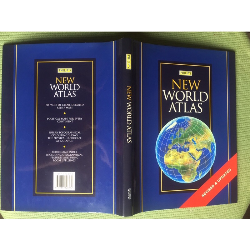 全新國外購入世界地圖world atlas 精裝本英文版PHILIP'S NEW WORLD